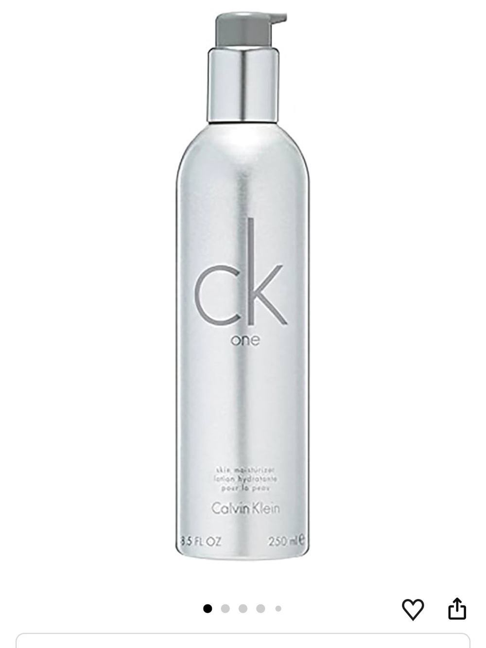 CK One Body Lotion Skin Moisturizer By Calvin Klein Unisex 8.5oz / 251ml New